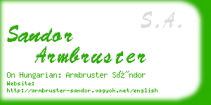 sandor armbruster business card